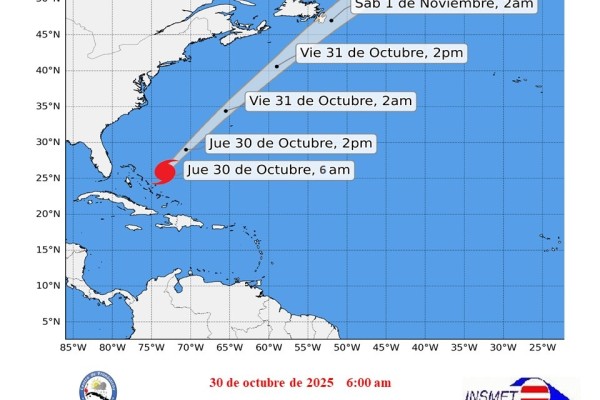 AVISO DE CICLÓN TROPICAL No. 28: Melissa se aleja de Las Bahamas